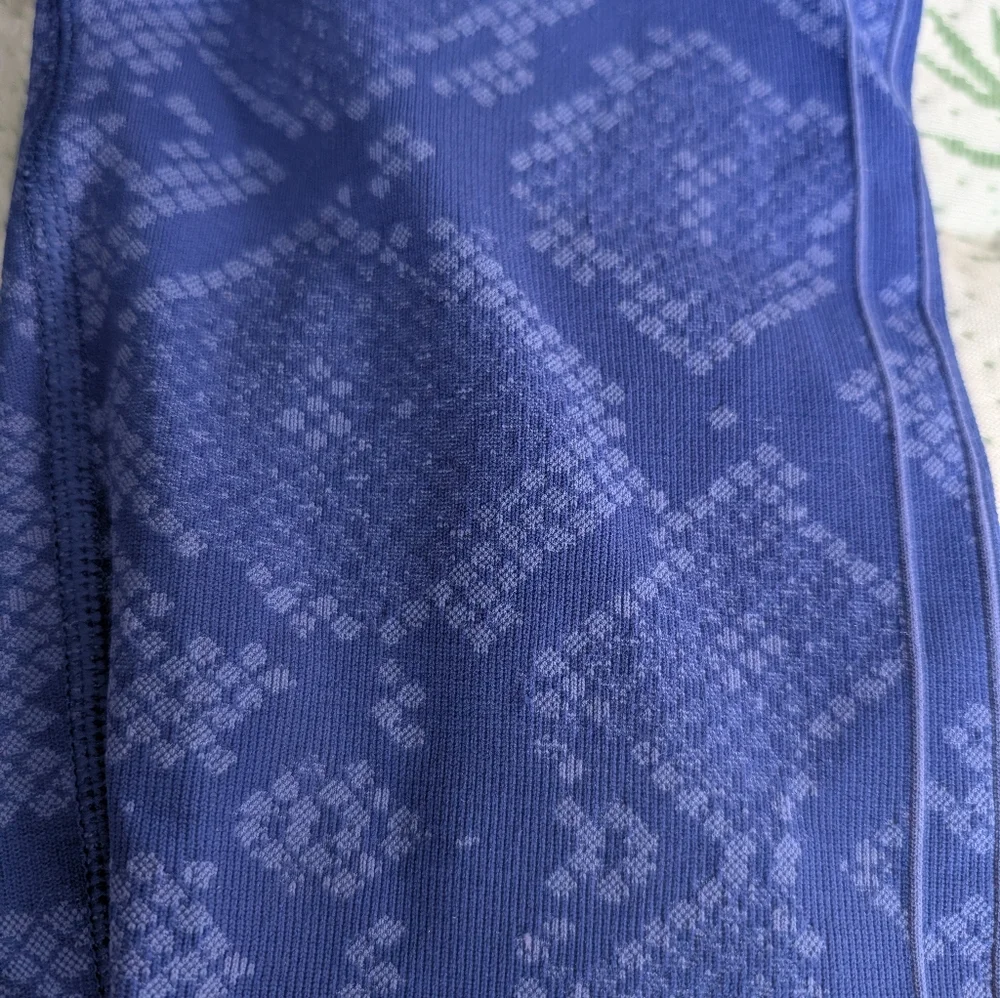 Lululemon Ebb to Street Heathered Sapphire Blue Snake Seamless Legging